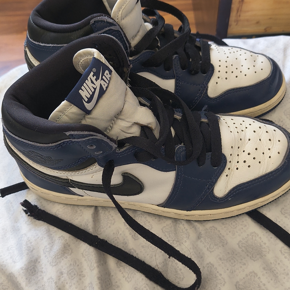 Nike Air Blue and White High-Top Sneakers